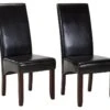 Lot De 2 Chaises ROVIGO - Simili Marron Brillant - Pieds Bois Foncé -Mobilia Boutique chaise 268709