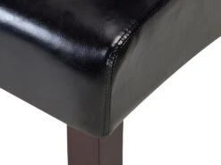 Lot De 2 Chaises ROVIGO - Simili Marron Brillant - Pieds Bois Foncé -Mobilia Boutique chaise 268715