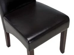 Lot De 2 Chaises ROVIGO - Simili Marron Brillant - Pieds Bois Foncé -Mobilia Boutique chaise 268717