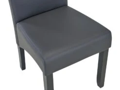 Lot De 2 Chaises ROVIGO - Simili Gris Mat - Pieds Bois Noir -Mobilia Boutique chaise 268789