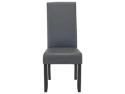 Lot De 6 Chaises ROVIGO - Simili Gris Mat - Pieds Bois Noir -Mobilia Boutique chaise 268799