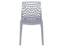 Lot De 2 Chaises Empilables DIADEME - Polypropylène - Gris Clair -Mobilia Boutique chaise 269761