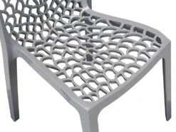 Lot De 2 Chaises Empilables DIADEME - Polypropylène - Gris Clair -Mobilia Boutique chaise 269763