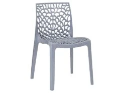 Lot De 2 Chaises Empilables DIADEME - Polypropylène - Gris Clair -Mobilia Boutique chaise 269771