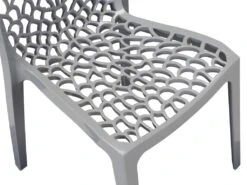 Lot De 6 Chaises Empilables DIADEME - Polypropylène - Gris Clair -Mobilia Boutique chaise 269783