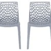 Lot De 2 Chaises Empilables DIADEME - Polypropylène - Gris Clair 2 Lot De 2 Chaises Empilables DIADEME - Polypropylène - Gris Clair -Mobilia Boutique chaise 269807