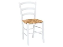 Lot De 2 Chaises PAYSANNE - Hêtre Massif & Paille De Riz - Teinte : Blanc -Mobilia Boutique chaise 269979