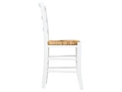 Lot De 2 Chaises PAYSANNE - Hêtre Massif & Paille De Riz - Teinte : Blanc -Mobilia Boutique chaise 269987