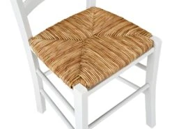Lot De 2 Chaises PAYSANNE - Hêtre Massif & Paille De Riz - Teinte : Blanc -Mobilia Boutique chaise 269991