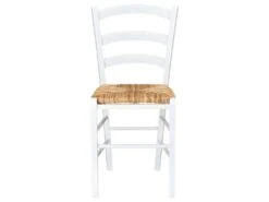 Lot De 6 Chaises PAYSANNE - Hêtre Massif Teinté Blanc, Paille De Riz -Mobilia Boutique chaise 269995