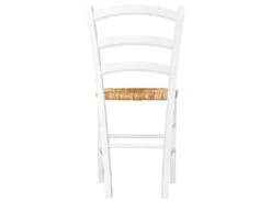 Lot De 6 Chaises PAYSANNE - Hêtre Massif Teinté Blanc, Paille De Riz -Mobilia Boutique chaise 270003