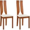 Lot De 2 Chaises SILVIA - Hêtre Massif - Merisier Et Blanc -Mobilia Boutique chaise 272625