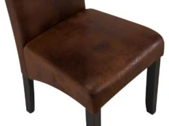 Lot De 6 Chaises SANTOS - Microfibre Aspect Cuir Vieilli - Pieds Bois Foncé -Mobilia Boutique chaise 274133