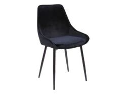 Lot De 2 Chaises - Velours Et Métal Noir - Noir - MASURIE -Mobilia Boutique chaise 283219