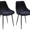 Lot De 2 Chaises - Velours Et Métal Noir - Noir - MASURIE -Mobilia Boutique chaise 283225