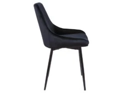 Lot De 6 Chaises - Velours Et Métal Noir - Noir - MASURIE -Mobilia Boutique chaise 283233