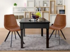 Lot De 2 Chaises LUBINE - Simili - Noir -Mobilia Boutique chaise 290979 2