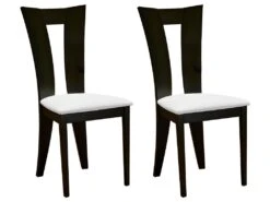 Lot De 2 Chaises TIFFANY - Hêtre Massif - Coloris : Wengé Et Blanc
