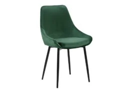 Lot De 2 Chaises - Velours Et Métal Noir - Vert - MASURIE -Mobilia Boutique chaise 309069
