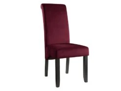 Lot De 2 Chaises DELINA - Velours Matelassé & Pieds Bois - Bordeaux -Mobilia Boutique chaise 310399