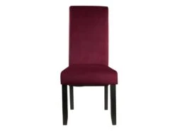 Lot De 2 Chaises DELINA - Velours Matelassé & Pieds Bois - Bordeaux -Mobilia Boutique chaise 310401