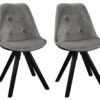 Lot De 2 Chaises Scandinaves ANEYA - Velours & Pieds Hévéa - Gris -Mobilia Boutique chaise 310549