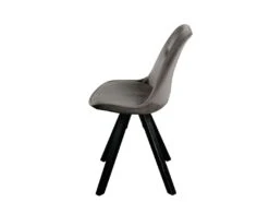 Lot De 2 Chaises Scandinaves ANEYA - Velours & Pieds Hévéa - Gris -Mobilia Boutique chaise 310551