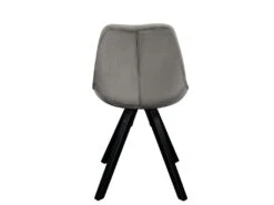 Lot De 2 Chaises Scandinaves ANEYA - Velours & Pieds Hévéa - Gris -Mobilia Boutique chaise 310553