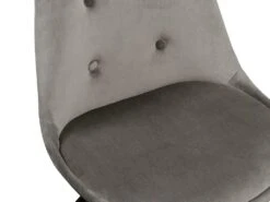 Lot De 2 Chaises Scandinaves ANEYA - Velours & Pieds Hévéa - Gris -Mobilia Boutique chaise 310555