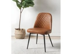 Lot De 2 Chaises JOPLIN - Simili & Métal - Marron -Mobilia Boutique chaise 319339