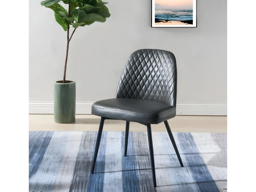 Lot De 2 Chaises JOPLIN - Simili & Métal - Anthracite 9 Lot De 2 Chaises JOPLIN - Simili & Métal - Anthracite – Image 7