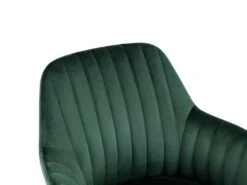 Chaise Avec Accoudoirs - Velours Et Métal Effet Bois - Vert Foncé - ELEANA -Mobilia Boutique chaise 3299249