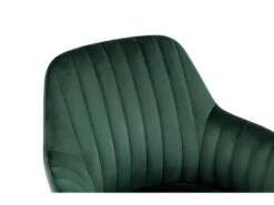 Lot De 2 Chaises Avec Accoudoirs - Velours Et Métal Effet Bois - Vert Foncé - ELEANA -Mobilia Boutique chaise 3299507