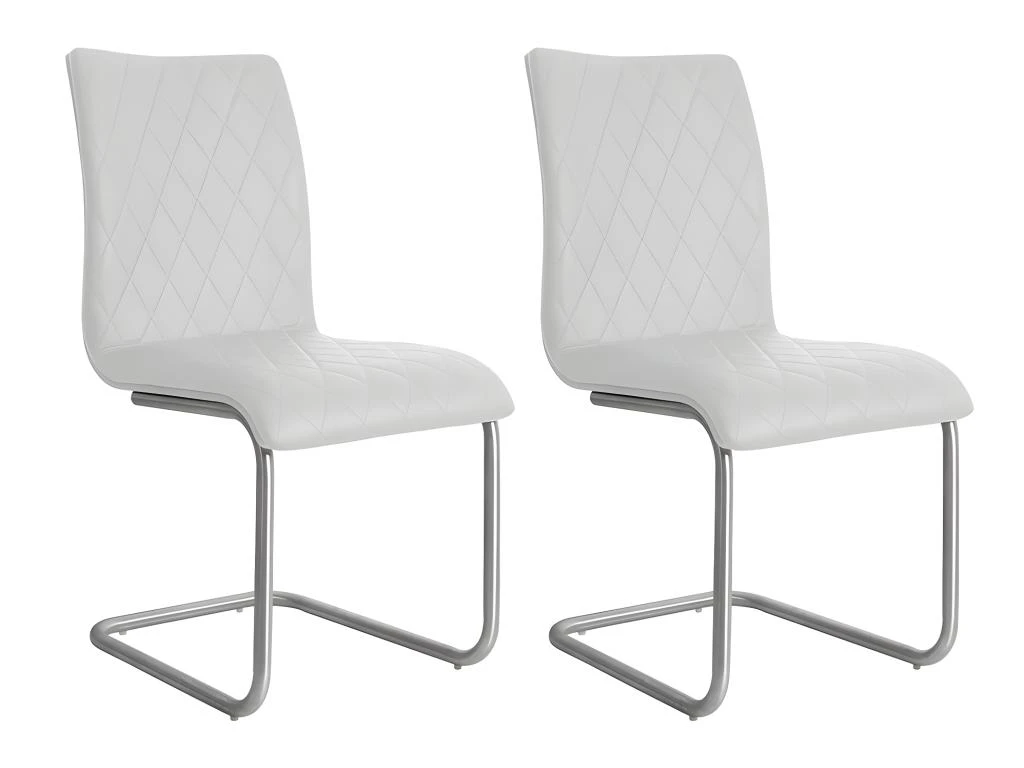 Lot De 2 Chaises WESTON - Simili - Blanc 3 Lot De 2 Chaises WESTON - Simili - Blanc