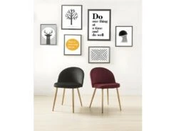 Lot De 2 Chaises LILLY - Velours - Noir -Mobilia Boutique chaise 331049