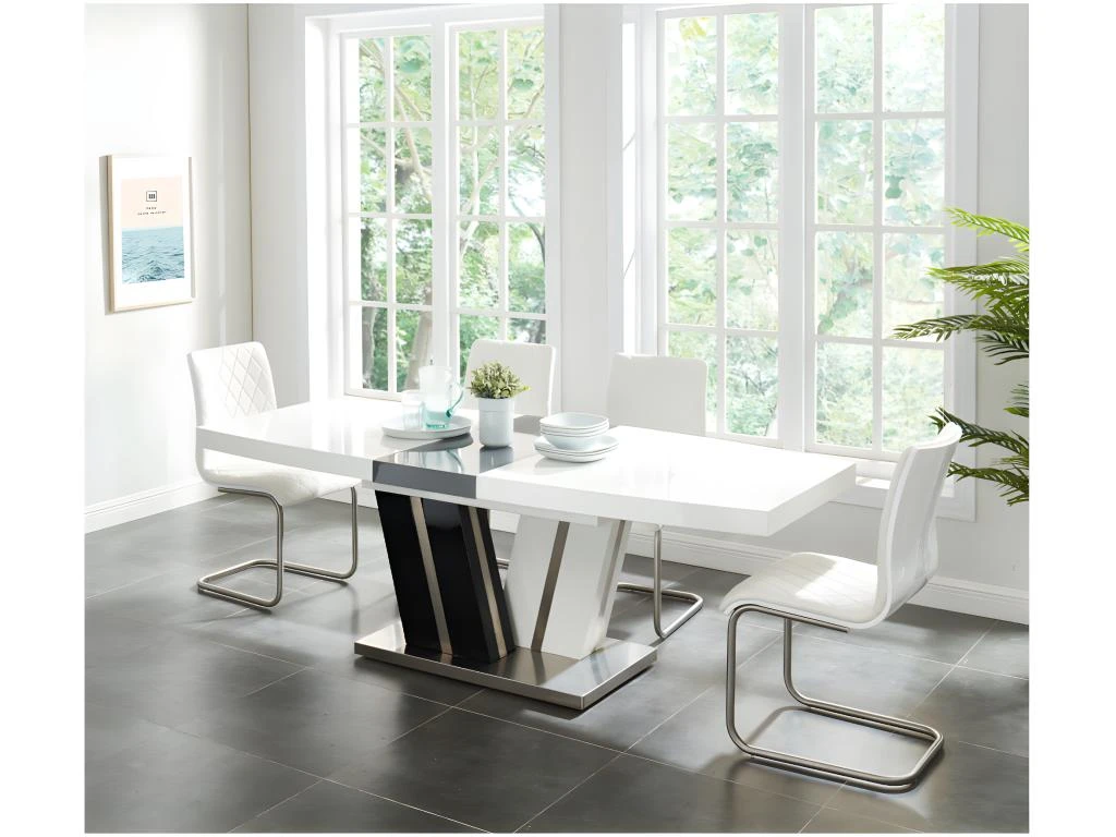 Lot De 2 Chaises WESTON - Simili - Blanc 8 Lot De 2 Chaises WESTON - Simili - Blanc – Image 6