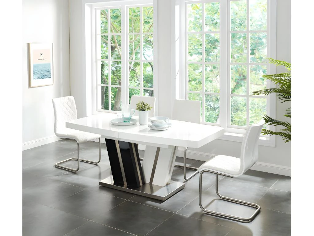 Lot De 2 Chaises WESTON - Simili - Blanc 7 Lot De 2 Chaises WESTON - Simili - Blanc – Image 5