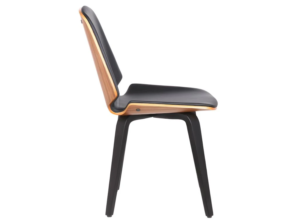 Lot De 6 Chaises SANTAREM - Simili - Noyer Et Noir 7 Lot De 6 Chaises SANTAREM - Simili - Noyer Et Noir – Image 5