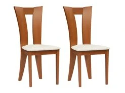 Lot De 2 Chaises TIFFANY - Hêtre Massif - Coloris : Wengé Et Blanc -Mobilia Boutique chaise 350857 3