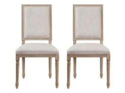 Lot De 6 Chaises AMBOISE - Tissu & Bois De Chêne - Noir -Mobilia Boutique chaise 351595