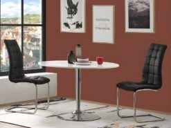 Lot De 6 Chaises NADYA - Simili - Noir -Mobilia Boutique chaise 355383