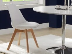 Lot De 6 Chaises JODY - Polypropylène Hêtre - Blanc -Mobilia Boutique chaise 356281