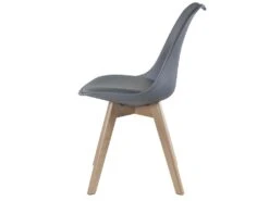 Lot De 6 Chaises JODY - Polypropylène Et Hêtre - Gris -Mobilia Boutique chaise 356343