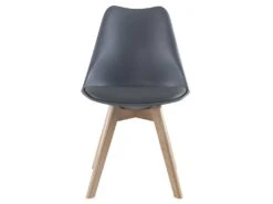 Lot De 6 Chaises JODY - Polypropylène Et Hêtre - Gris -Mobilia Boutique chaise 356347