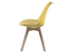 Lot De 6 Chaises JODY - Polypropylène Et Hêtre - Jaune -Mobilia Boutique chaise 356383
