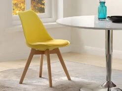 Lot De 6 Chaises JODY - Polypropylène Et Hêtre - Jaune -Mobilia Boutique chaise 356385