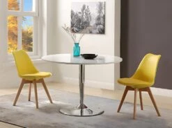 Lot De 6 Chaises JODY - Polypropylène Et Hêtre - Jaune -Mobilia Boutique chaise 356389