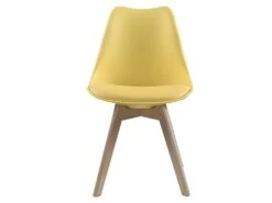 Lot De 6 Chaises JODY - Polypropylène Et Hêtre - Jaune -Mobilia Boutique chaise 356393