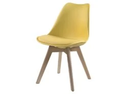 Lot De 6 Chaises JODY - Polypropylène Et Hêtre - Jaune -Mobilia Boutique chaise 356395
