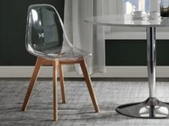 Lot De 6 Chaises AUDRA - Polycarbonate Et Hêtre - Transparent -Mobilia Boutique chaise 356613